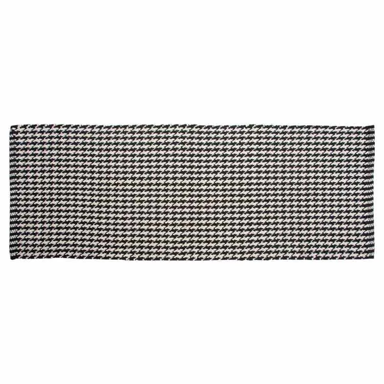 22" x 60" Portland Houndstooth Black Runner