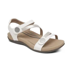 Aetrex Jess Adjustable Quarter Strap White Women's Sandal