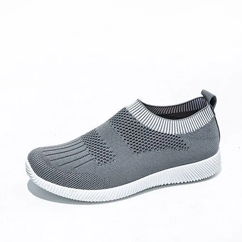 Amozae-Back to school   2024 Women Mesh Elastic Band Sneaker Woman Breathable Vulcanized Slip On Woman's Female Ladies Summer Plus Size 43 Footwear