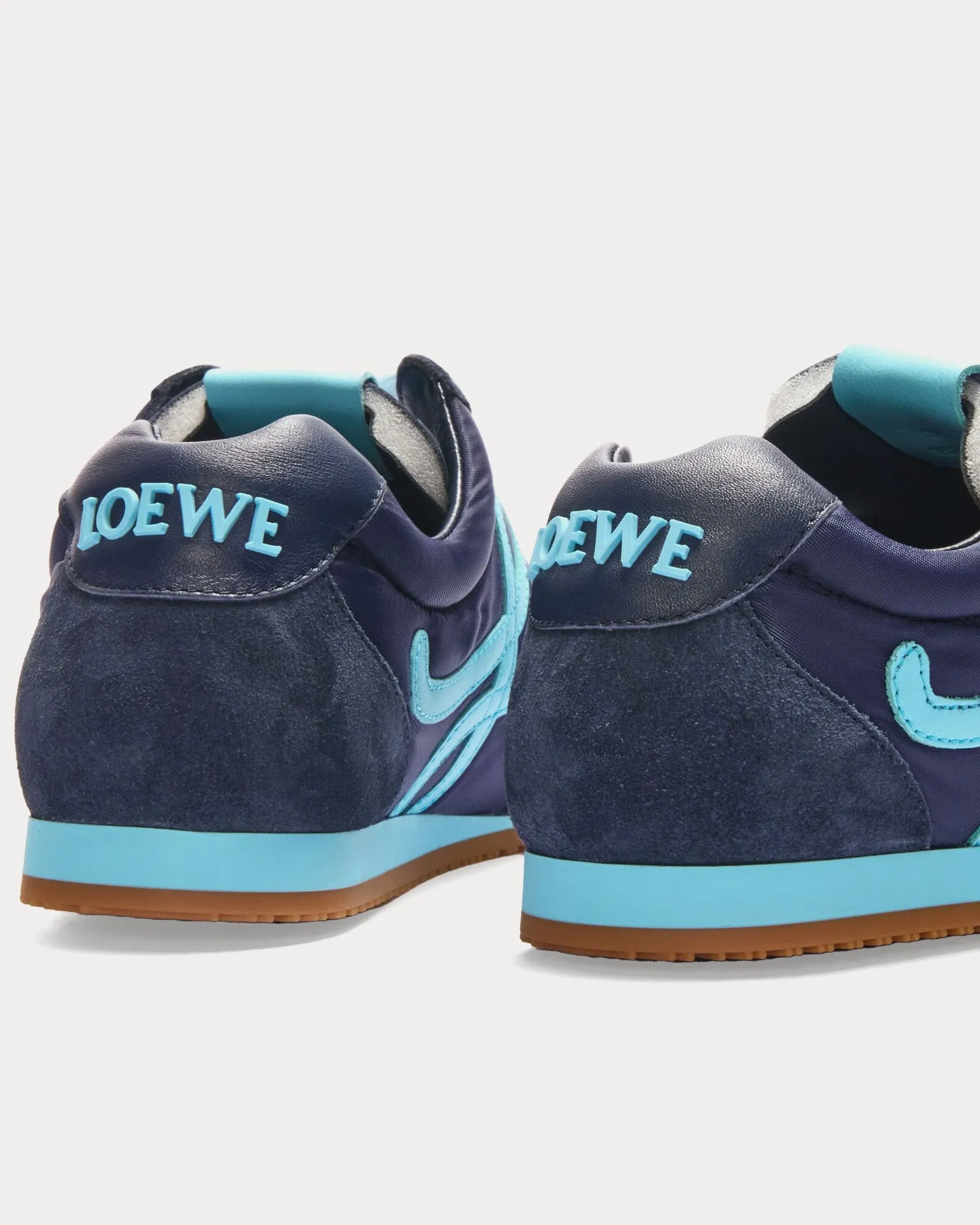 Ballet Runner 2.0 Nylon & Calfskin Navy Blue / Turquoise Low Top Sneakers