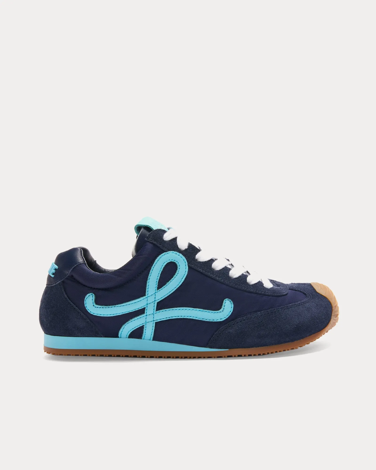 Ballet Runner 2.0 Nylon & Calfskin Navy Blue / Turquoise Low Top Sneakers