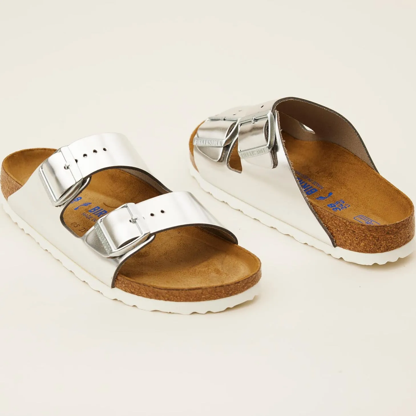 Birkenstock Arizona Metallic Silver Sandals