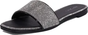 Black/Silver Rhinestone Sparkle Fashion Sandals