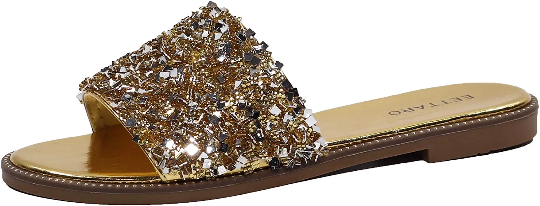 Black/Silver Rhinestone Sparkle Fashion Sandals