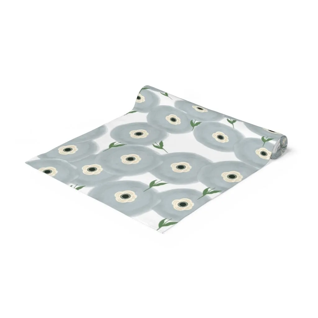 Blue Pastel Table Runner / Spring Floral Decor