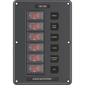 Blue Sea 4322 Circuit Breaker Switch Panel 6 Position - Gray [4322]