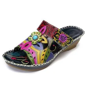 Bohemian style fashion non-slip wedge sandals