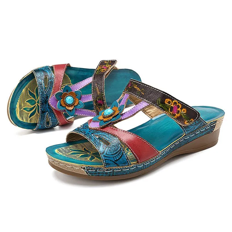 Bohemian style fashion non-slip wedge sandals