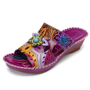Bohemian style fashion non-slip wedge sandals