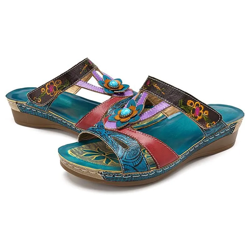 Bohemian style fashion non-slip wedge sandals