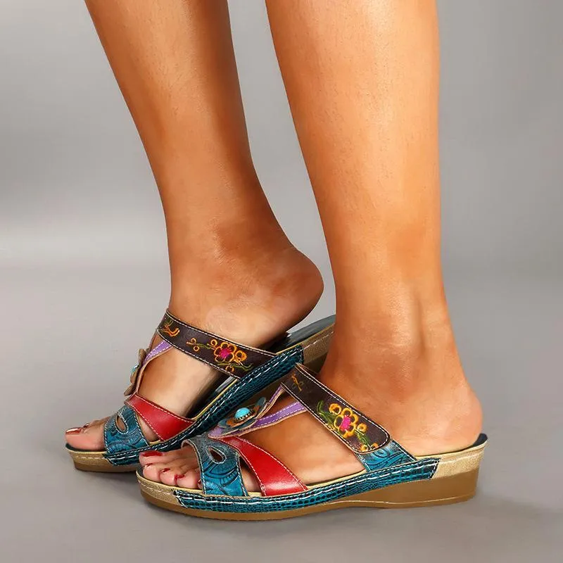 Bohemian style fashion non-slip wedge sandals