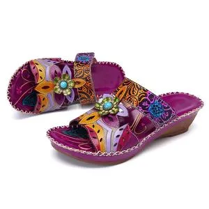 Bohemian style fashion non-slip wedge sandals