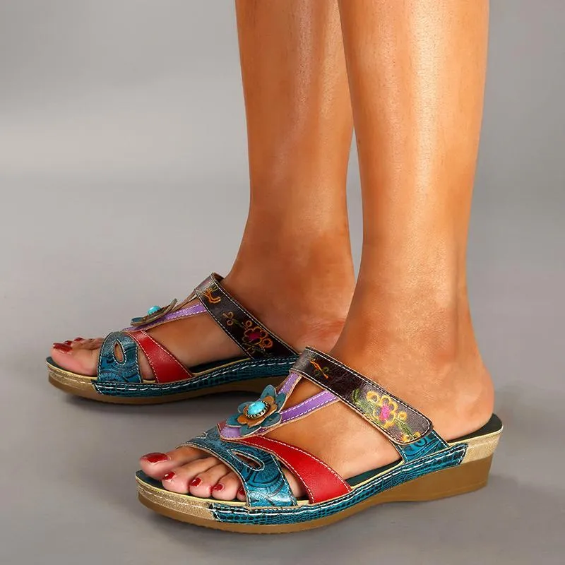 Bohemian style fashion non-slip wedge sandals