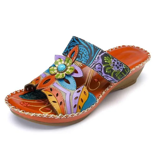 Bohemian style fashion non-slip wedge sandals