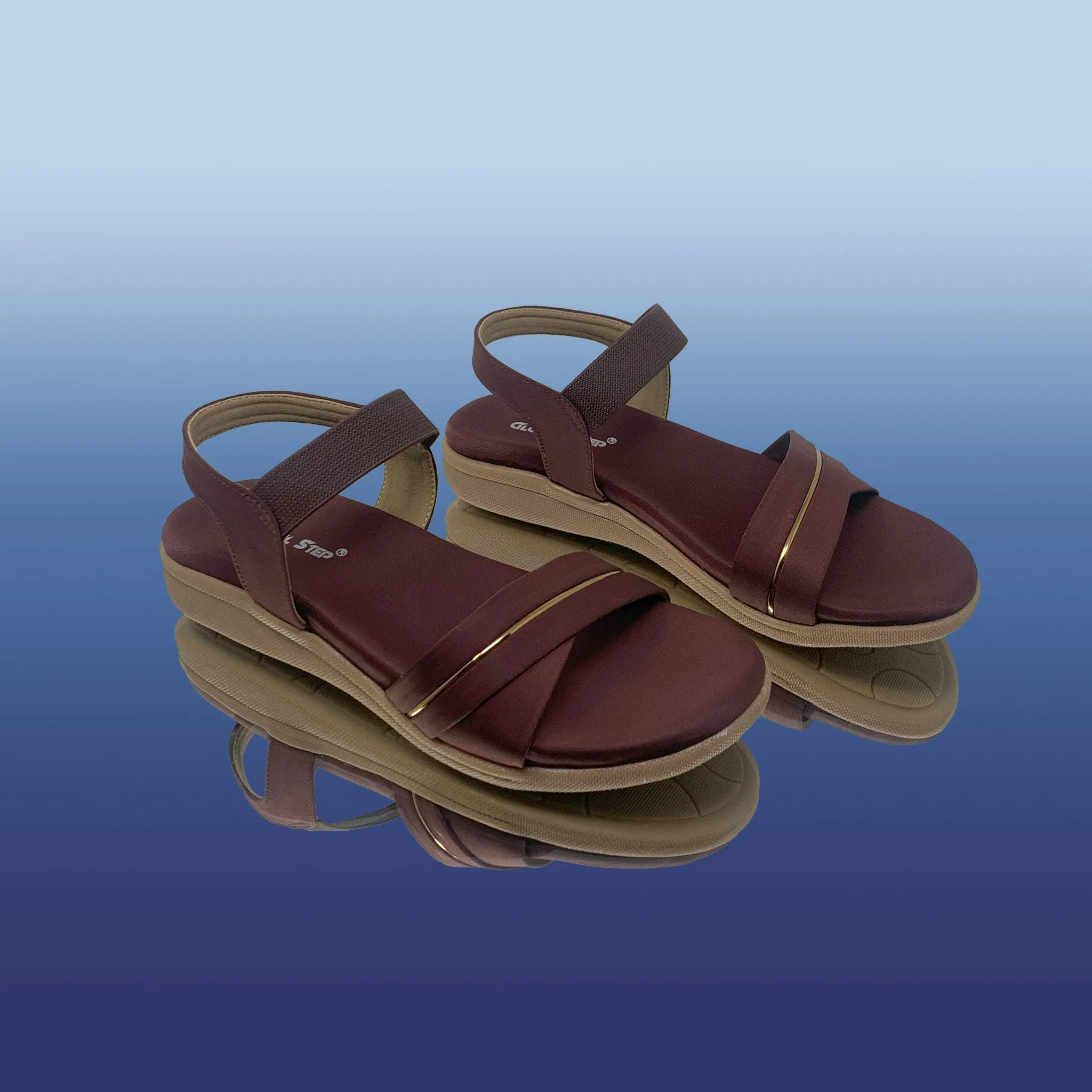 Brown Sandals with Gold Accent