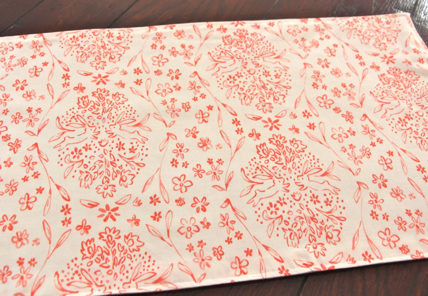 Bunnies Table Runner Coral Table Runner Easter Bunny Table Runner