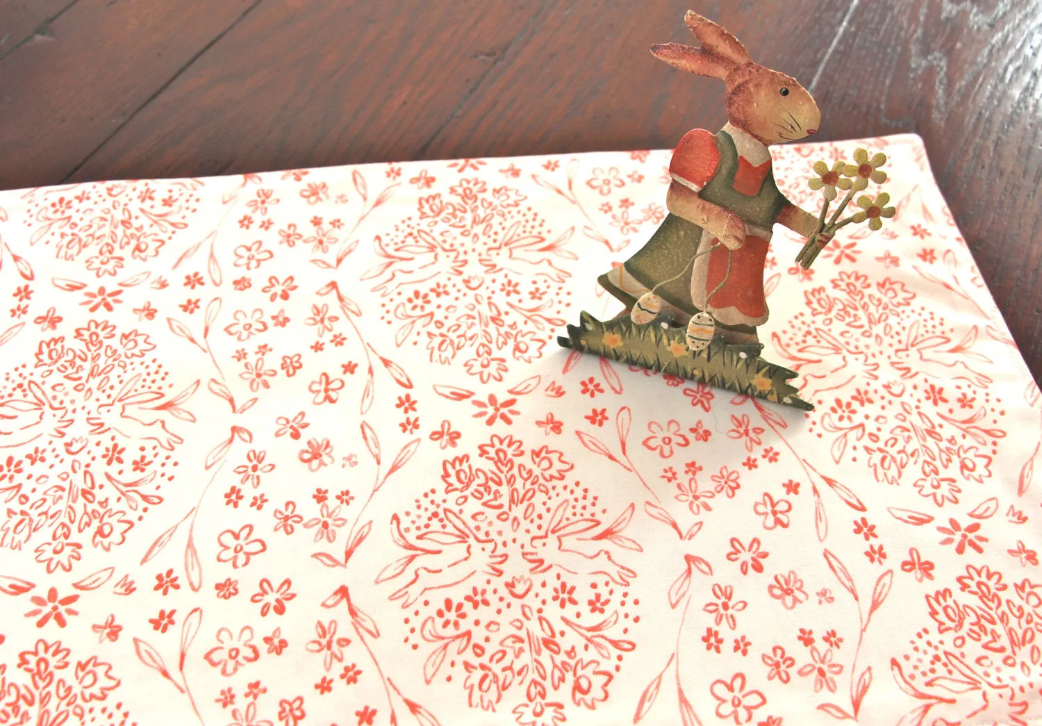 Bunnies Table Runner Coral Table Runner Easter Bunny Table Runner