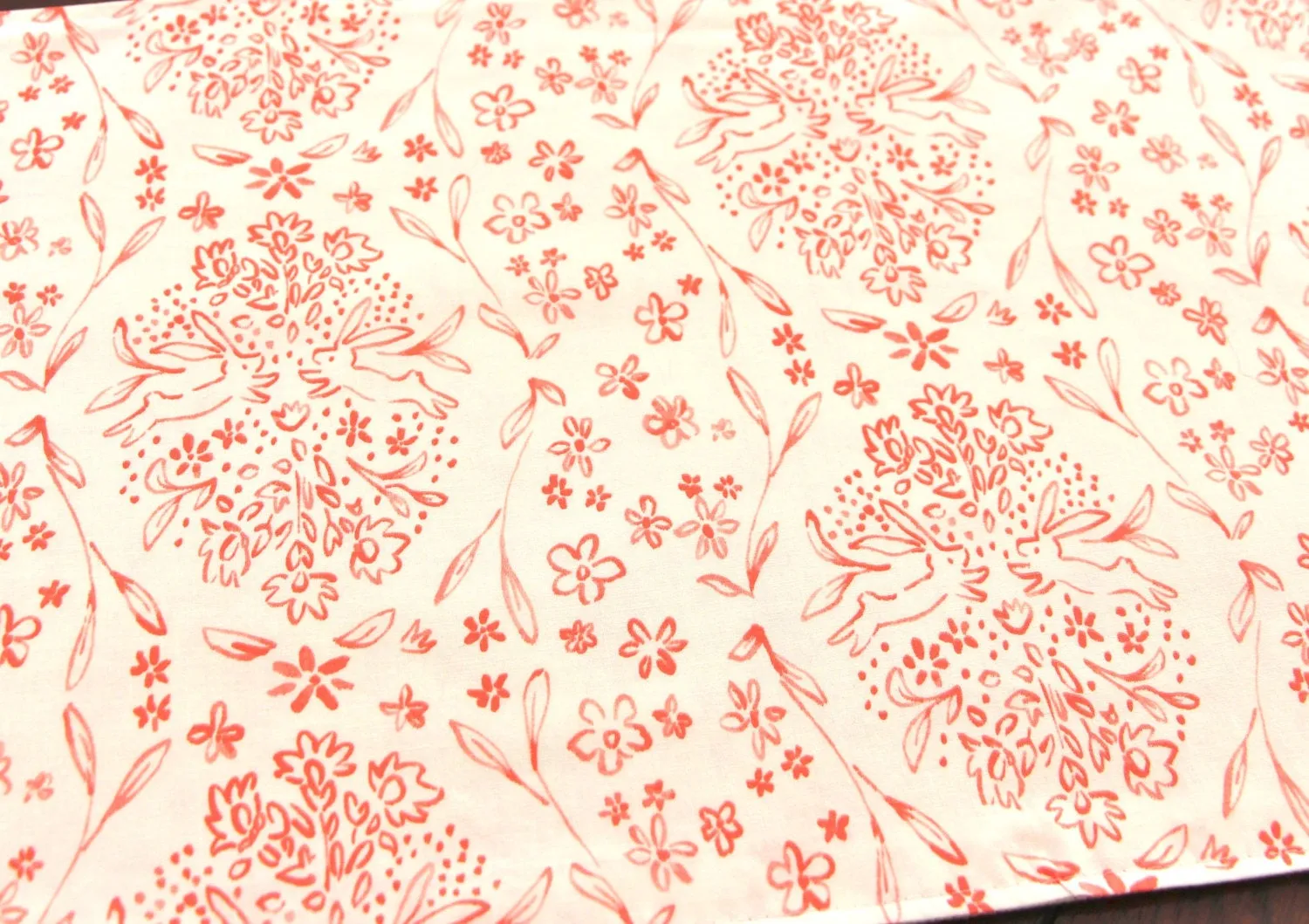 Bunnies Table Runner Coral Table Runner Easter Bunny Table Runner