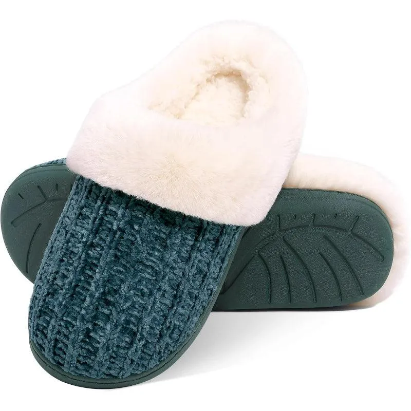 Comfy Knit Memory Foam Slippers – Anti Skid Sole for Safe Steps