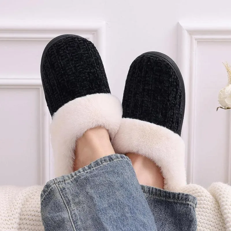 Comfy Knit Memory Foam Slippers – Anti Skid Sole for Safe Steps