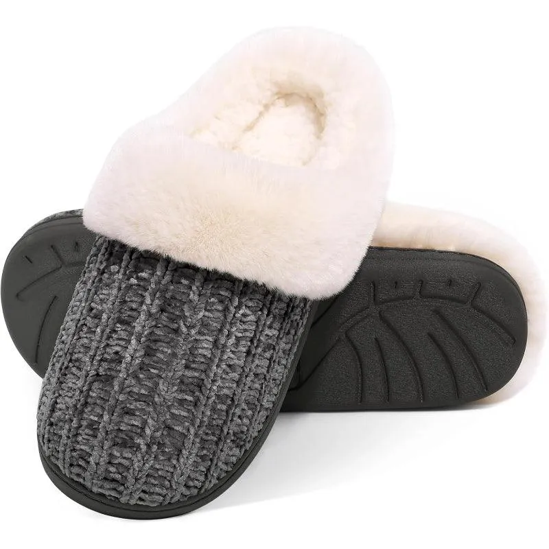 Comfy Knit Memory Foam Slippers – Anti Skid Sole for Safe Steps