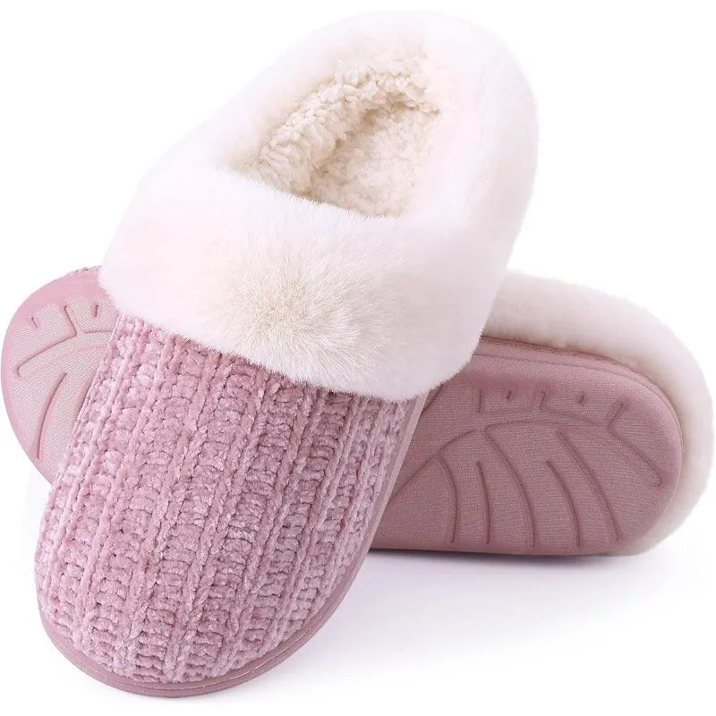 Comfy Knit Memory Foam Slippers – Anti Skid Sole for Safe Steps