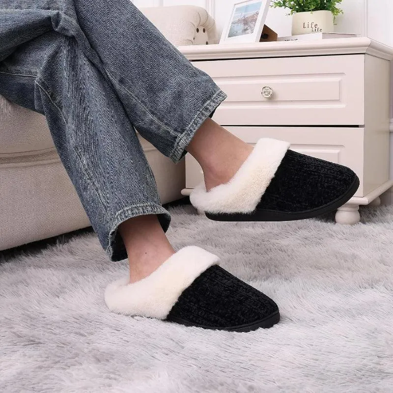 Comfy Knit Memory Foam Slippers – Anti Skid Sole for Safe Steps