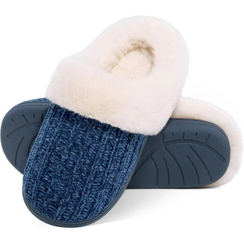 Comfy Knit Memory Foam Slippers – Anti Skid Sole for Safe Steps
