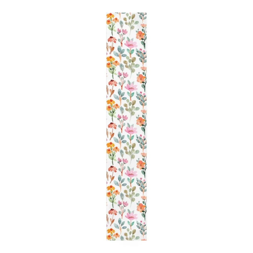 Floral Table Runner / Watercolor Flower Table Runner