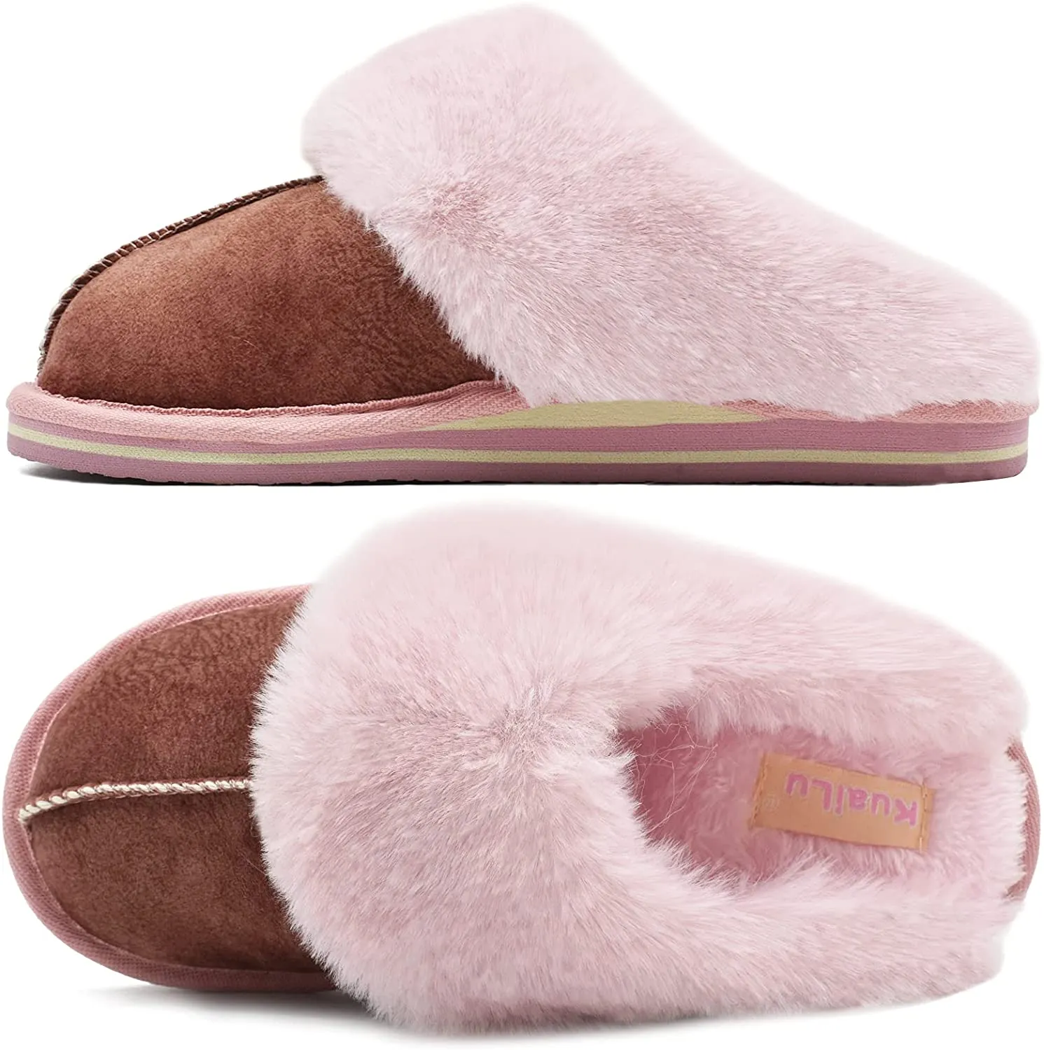 Fluffy Brown Dual Memory Foam Slippers