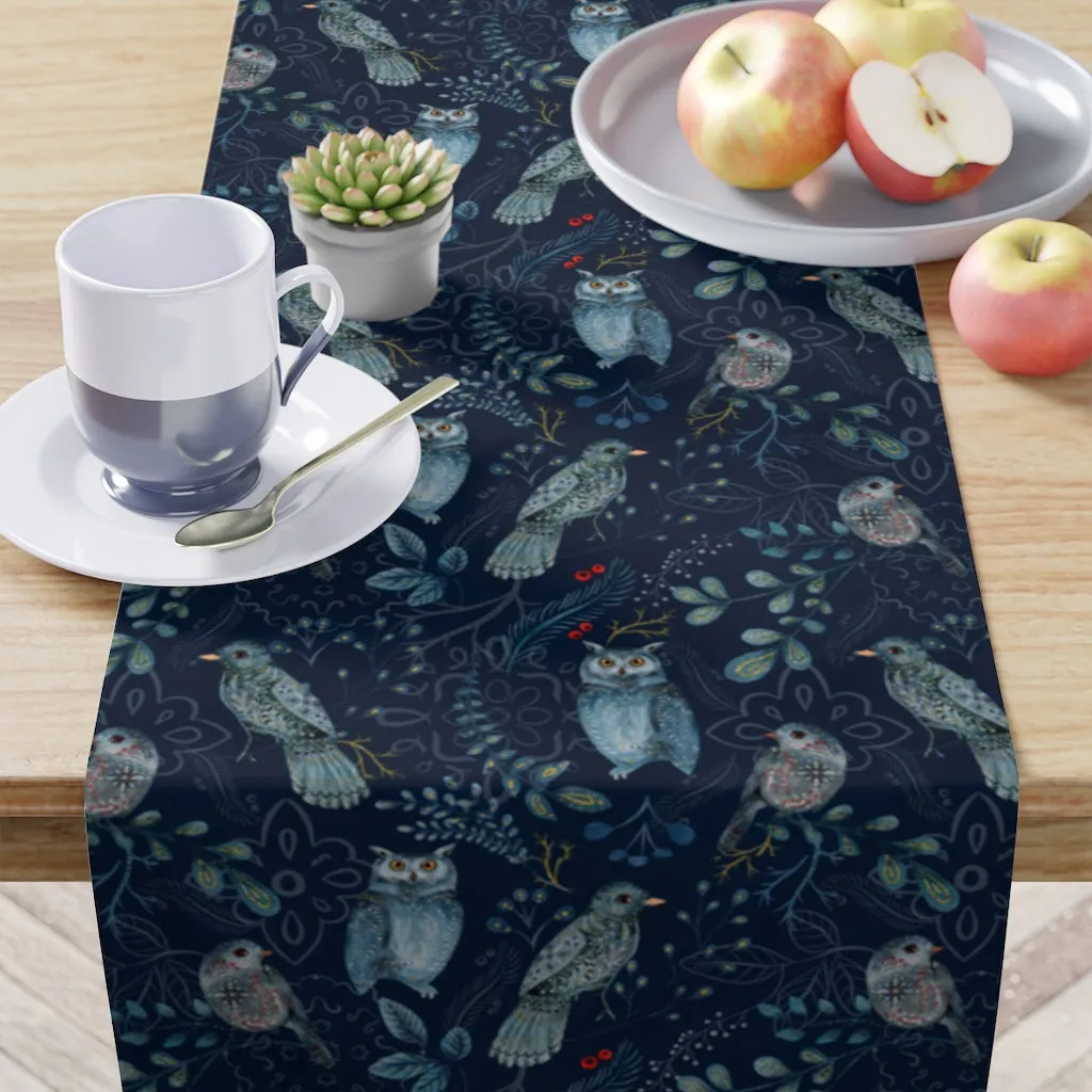 Forest Animal Table Runner / Navy Blue Table Runner