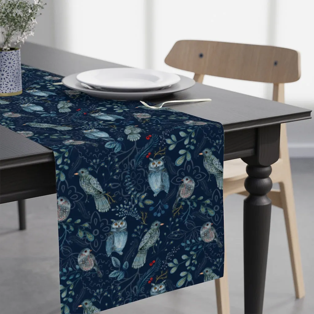 Forest Animal Table Runner / Navy Blue Table Runner
