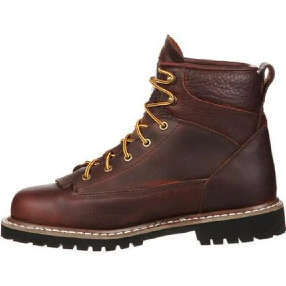 Georgia Boot Low Heel Logger Men's Waterproof  Boots Gbot052 In Brown