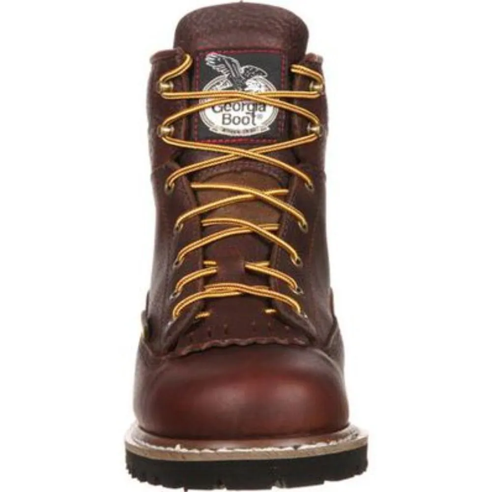 Georgia Boot Low Heel Logger Men's Waterproof  Boots Gbot052 In Brown