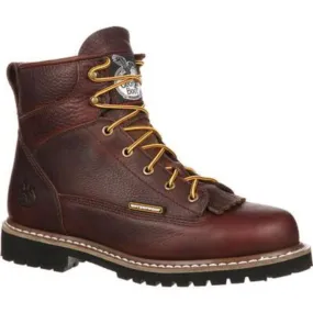 Georgia Boot Low Heel Logger Men's Waterproof  Boots Gbot052 In Brown