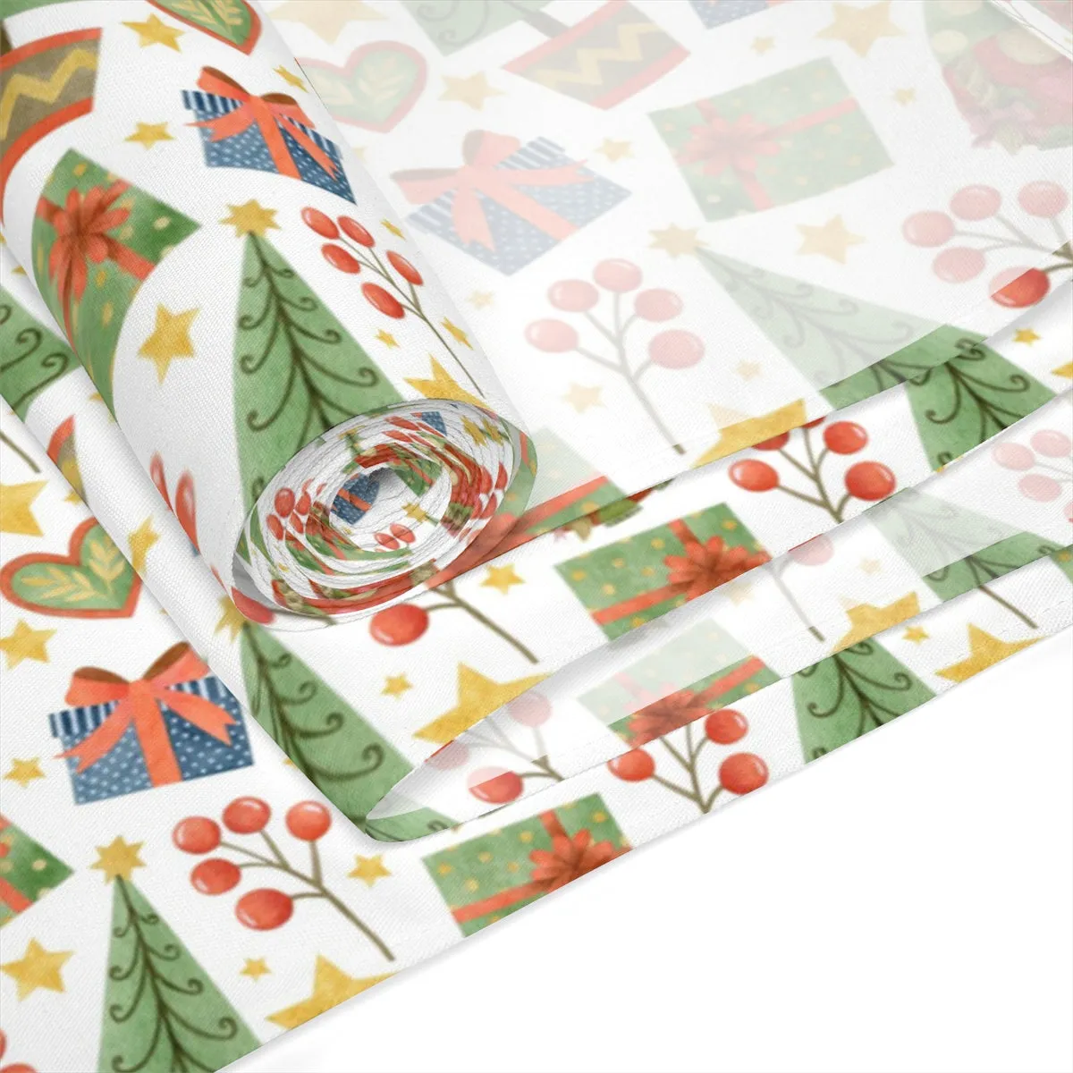 Gnome Trees and Presents Table Runner
