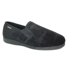 Goodyear Mens Black Memory Foam Slippers DENVER