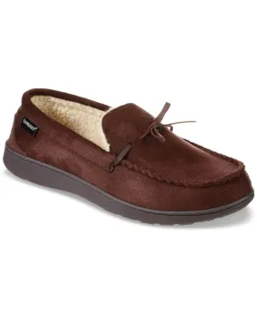 Isotoner Signature Mens Dark Chocolate Brown Moccasin Slippers Medium 8 to 9