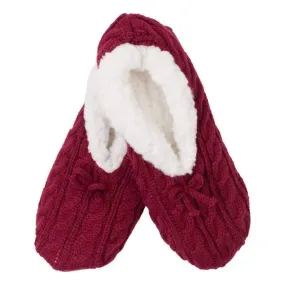 Knit Sweater Slipper in Cranberry