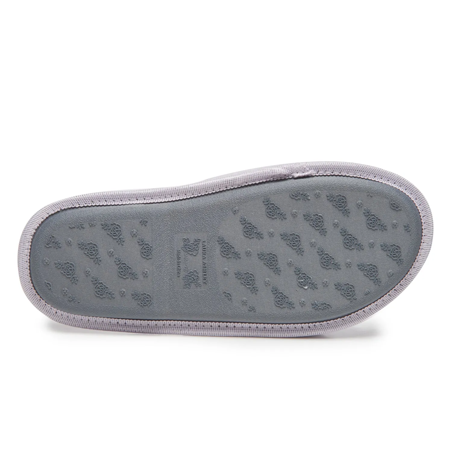 Laura Ashley Ladies Open Toe Spa Slippers with Bow and Memory Foam Insole