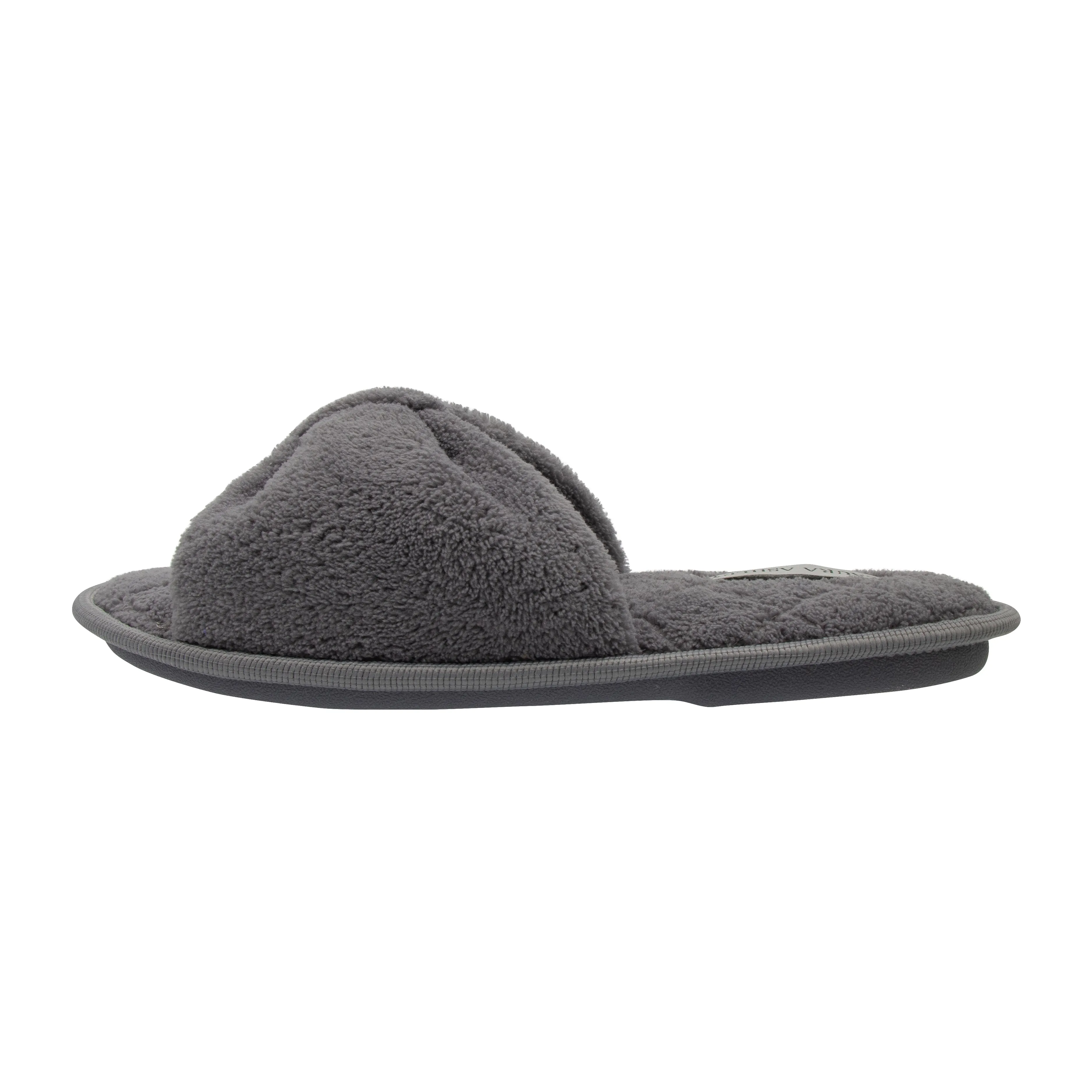 Laura Ashley Ladies Open Toe Spa Slippers with Bow and Memory Foam Insole