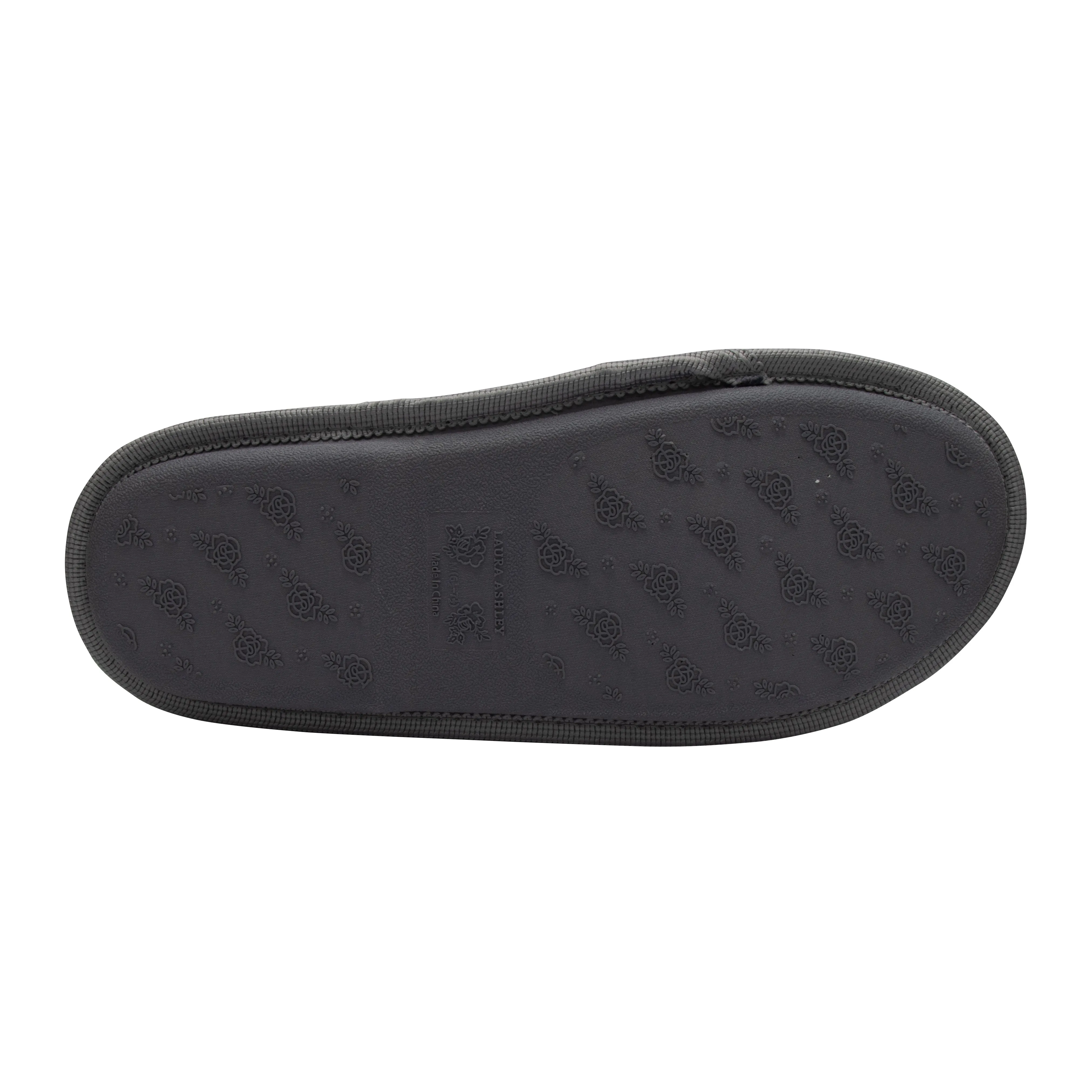 Laura Ashley Ladies Open Toe Spa Slippers with Bow and Memory Foam Insole
