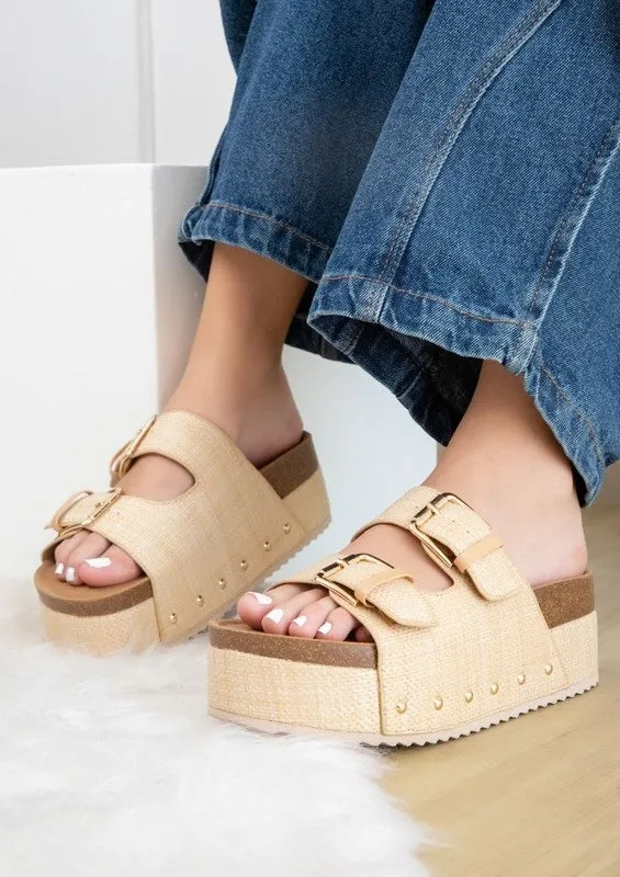 Maker’s NINA DOUBLE BUCKLE Boho FLATFORM Sandals