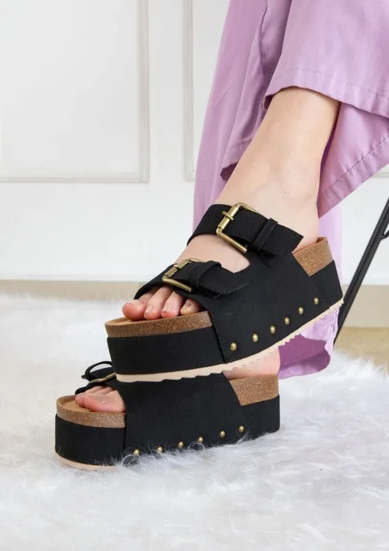 Maker’s NINA DOUBLE BUCKLE Boho FLATFORM Sandals