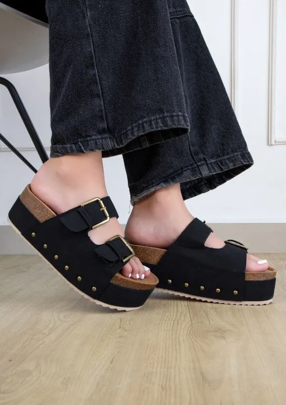 Maker’s NINA DOUBLE BUCKLE Boho FLATFORM Sandals