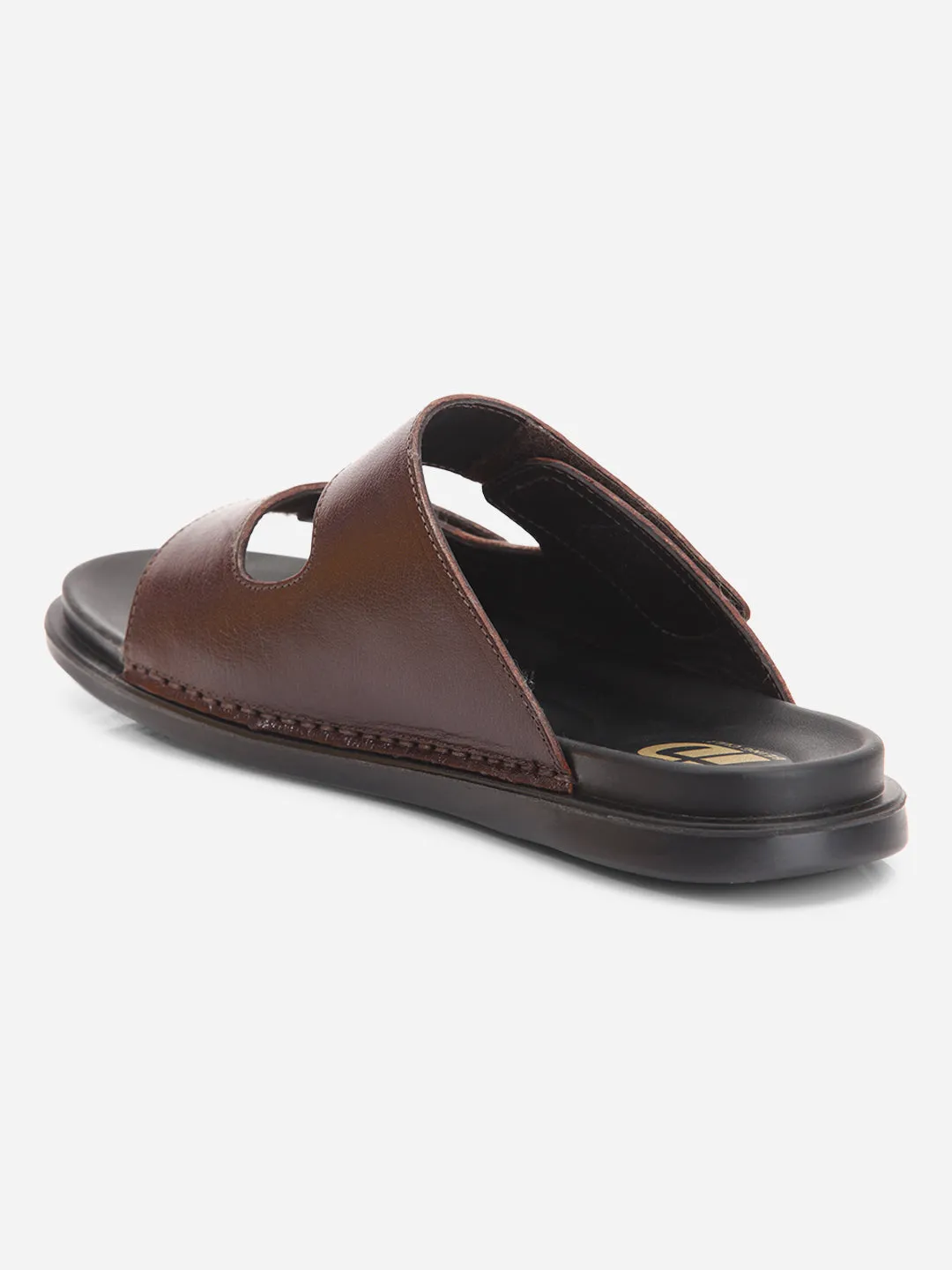 Men's Brown Leather Casual Slip On Sandal (ID4211)