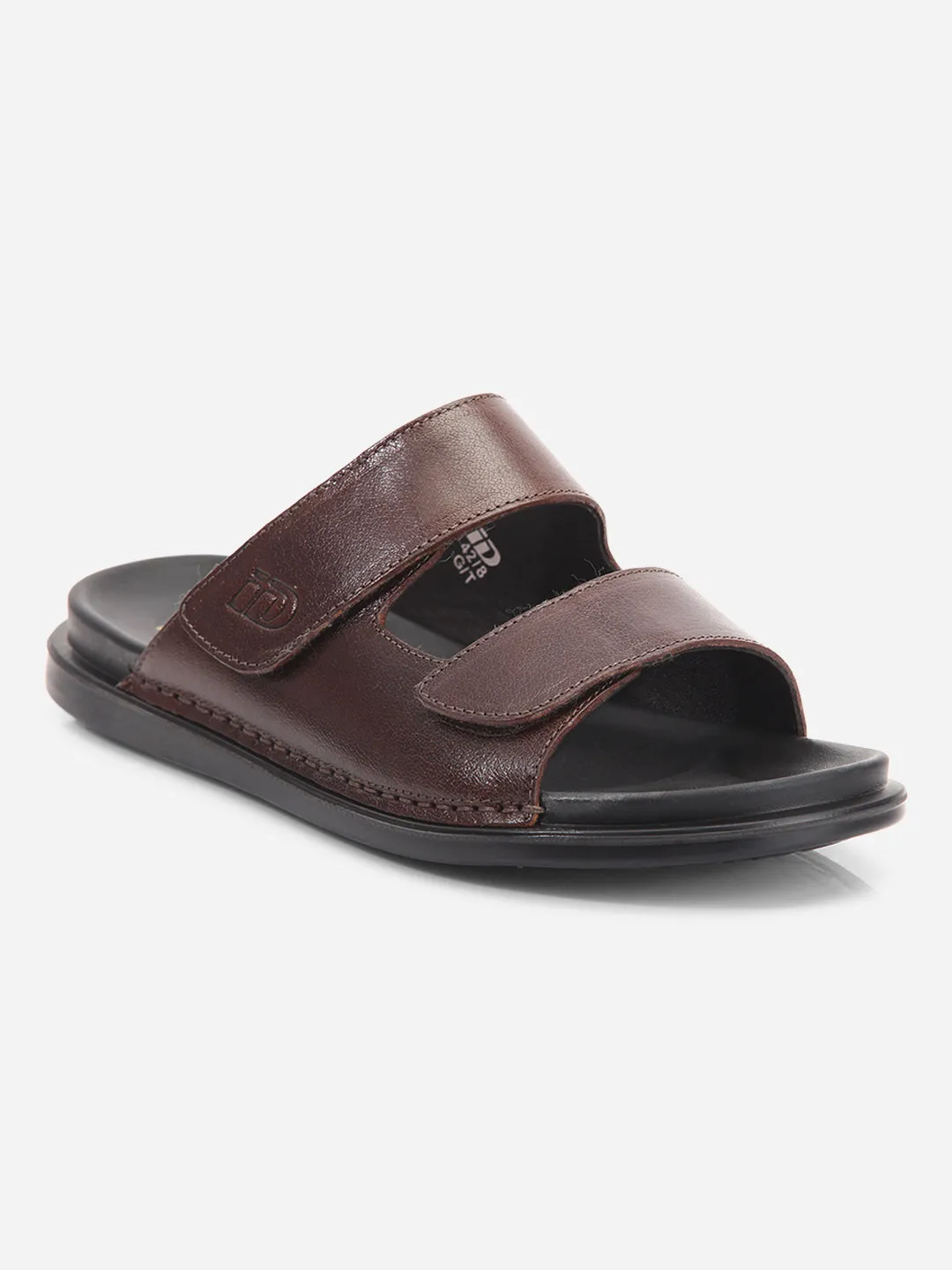 Men's Brown Leather Casual Slip On Sandal (ID4211)
