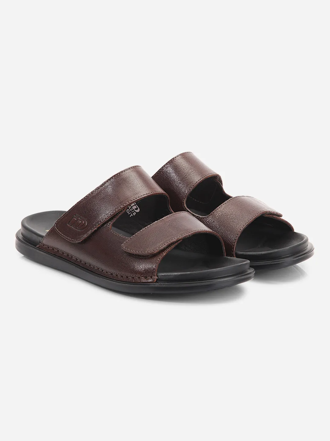 Men's Brown Leather Casual Slip On Sandal (ID4211)