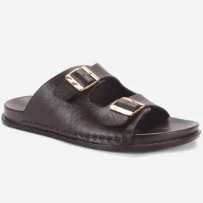 Mens "DUTCH" Leather Slide In Summer Slippers