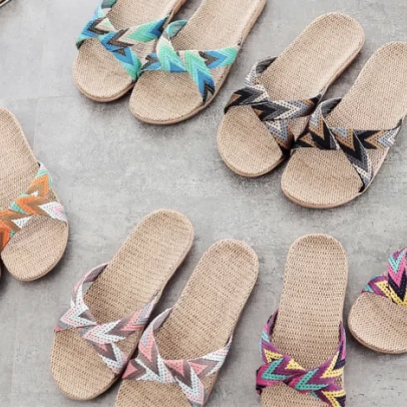 Men's Summer Flax Non-Slip Flip Flops